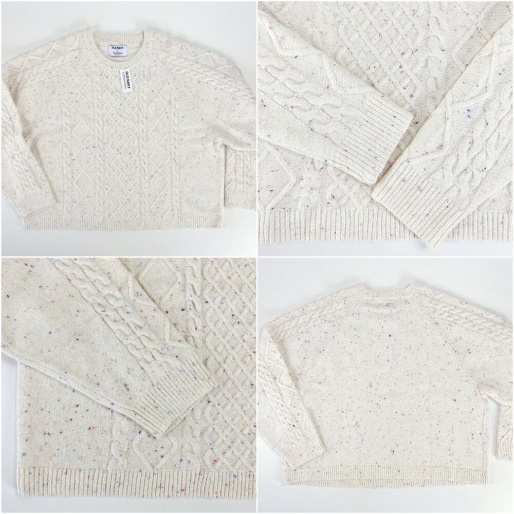 Chunky SOFT Cable Knit Sweater XL Rainbow Donegal Fall Winter COZY Cottage Cabin - Picture 7 of 12